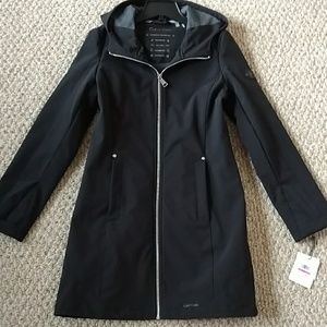 CALVIN KLEIN Stretch Raincoat w/ Hood NWT